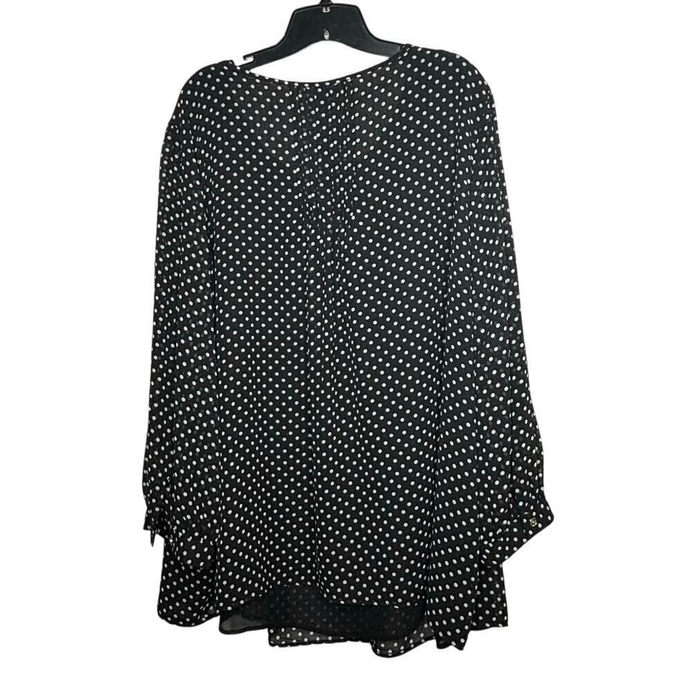 Tommy Hilfiger Plus Printed Pintucked Classic Polka Dot Georgette Top Size 4X - Picture 3 of 11